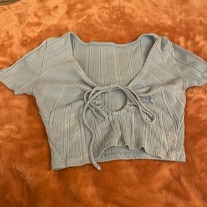 Baby blue crop top size small